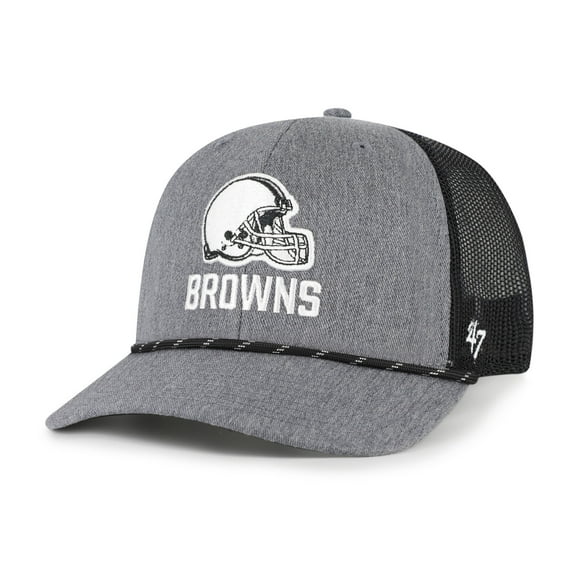 Men's '47 Heather Charcoal Cleveland Browns Carbon Rope Trucker Adjustable Hat