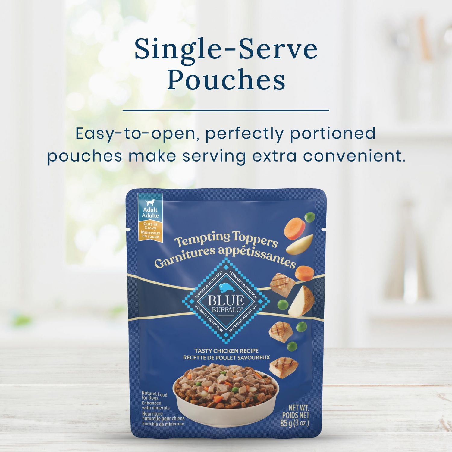 Garnitures appétissantes Blue Buffalo Recette de poulet 3oz Garnitures appétissantes BLUE Recette poulet 3oz