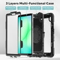 thumbnail image 6 of ELEHOLD Rugged Case for Samsung Galaxy Tab A11 2025,8.7-inch, Three-Layer Protection with Screen Protector Portable Folding Handle Grip 360° Rotating Kickstand Bracket Shockproof Cover,Black, 6 of 7
