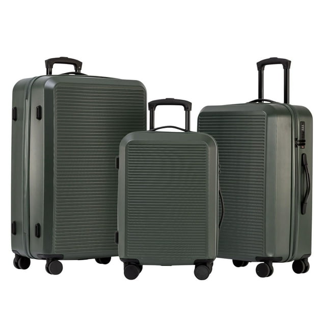 3-Piece Hardside Luggage Set: 28 Inch, 24 Inch Large Suitcases with wheels and 20 Inch Carry On Luggage