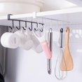 thumbnail image 5 of HOIN Cabinet Hook Wall Hanging Cup Holder Shelf Storage Rack Organizer for Kitchen-Black, 5 of 6