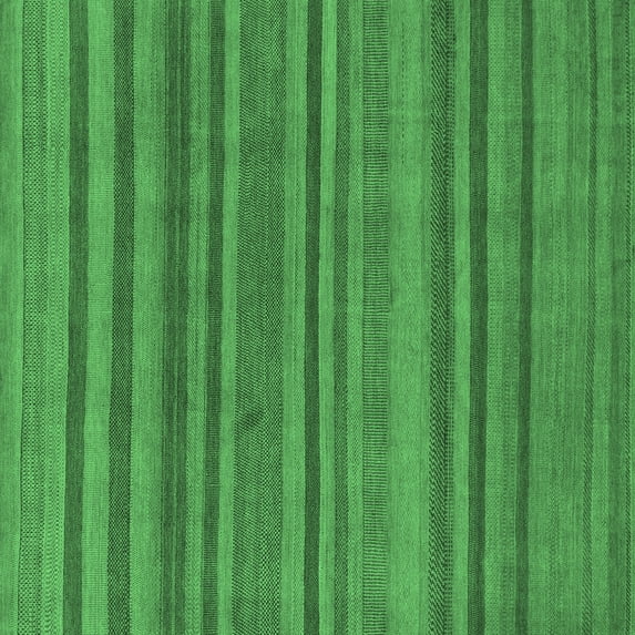 Ahgly Company Indoor Square Oriental Emerald Green Modern Area Rugs, 5' Square