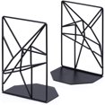 thumbnail image 1 of Bookends White, Decorative Metal Book Ends Supports for Shelves, Unique Geometric Design(1 Pair/2 Pieces), 1 of 7
