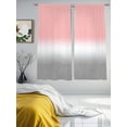 thumbnail image 4 of Pink White Grey Ombre Semi Sheer Curtains 63 Inch Length 2 Panels Set, Modern Abstract Aesthetics Sheer Kitchen Curtain Privacy Voile Window Curtain for Living Room Bedroom Rod Pocket Drapes, 4 of 7