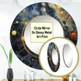 thumbnail image 3 of Designart "Blue Yellow Galactic Universe Celestial Beauty" Comets Blue Large Round Mirror - Round Mirror Wall Décor - Modern Round Printed Mirror 23" x 23" Inch, 3 of 5