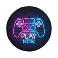 thumbnail image 2 of DouZhe Waterproof Spare Tire Cover, Neon Play Now Game controller Prints Adjustable Wheel Covers Fit for Jeep Trailer RV SUV Car, 15 inch, 2 of 7