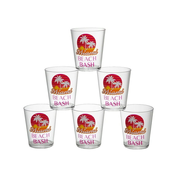 Fun Express Miami Beach Bash Disposable Plastic Shot Glasses - 12 Pc