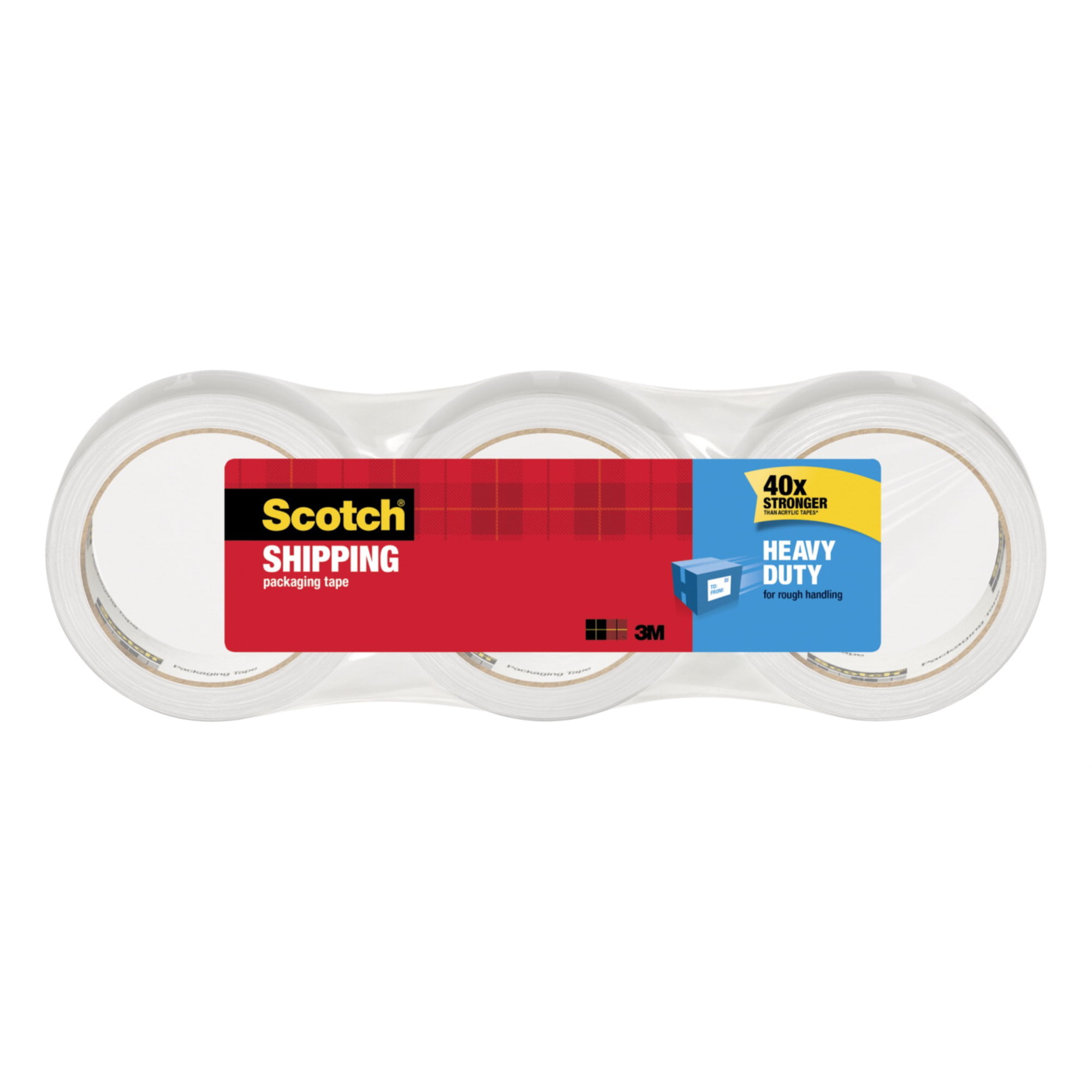 Scotch Box Lock Packaging Tape 6 Rolls with Dispenser 1.88 in x 800 in Extrem...