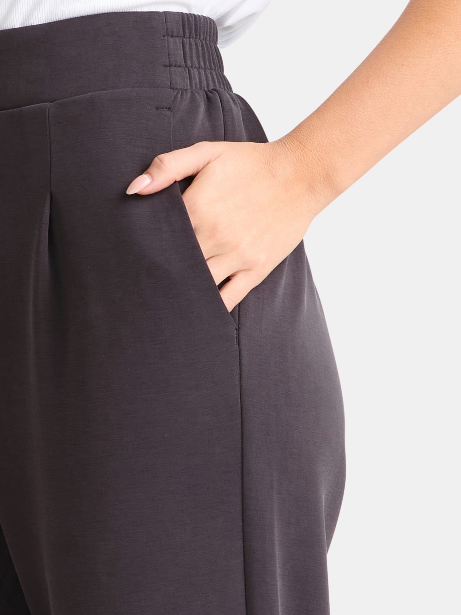 Avia Women's and Women's Plus ScubaKnit Pleat Joggers with Pockets