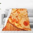 thumbnail image 2 of Cheese Pizza Blanket Gifts for Kids Adult Soft Flannel Lightweight Pizzas Food Throw Blankets for Bed Home Living Room Sofa Decor 50"x60", 2 of 6