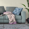thumbnail image 3 of 28x28 Gray Blue Blown Seam Broadcloth Floral Throw Pillow, 3 of 5