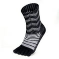 thumbnail image 3 of Wuxian Womens Socks Toe Socks Striped Thermal Fuzzy Thick Crew Socks Winter Hiking Crew Length Stockings Sports Cozy Comfy Dailywear,Dark Blue,XL, 3 of 3