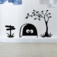 thumbnail image 3 of Adhesivos decorativos para pared, patrón de agujeros de dibujos animados negros, adhesivo decorativo, mural artístico, habitación infantil, 3 of 7