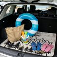 thumbnail image 2 of HUIACONG Vintage Compass Mountain Print Car Trunk Mat, Stitched Edge Polyester 29" x 39", Non-Skid Stain Resistant All Season Cargo Liner, Quick Install Universal Fit for SUVs, 2 of 7