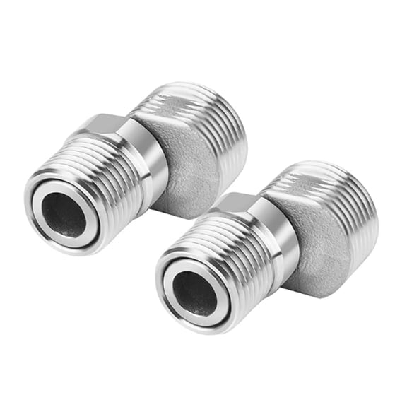RUISINERY 2 Pieces Adjustable Stainless Steel Shower Faucet Adapter Rotating S Connectors for Kitchen and Bathroom Daily Use