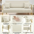 thumbnail image 2 of Yaheetech 56.5" W Upholstered Sofa Couch with Gold Tone Metal Arms and Legs, Beige, 2 of 7