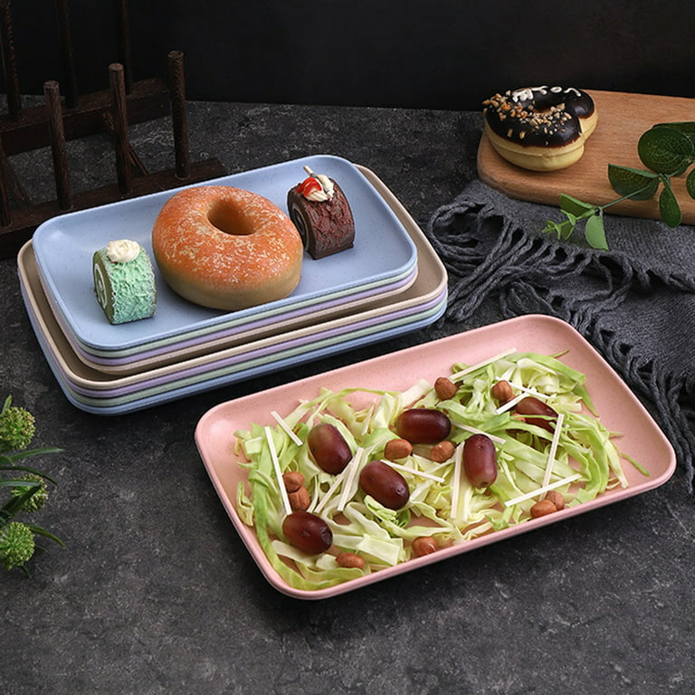 NOLITOY 6 Pcs Dinner Plate Luncheon Salad Plates Kids Trays for Eating  Compartment Plates Dessert Divided Dinner Tray Plate Bowls Plastic Pallets  Food