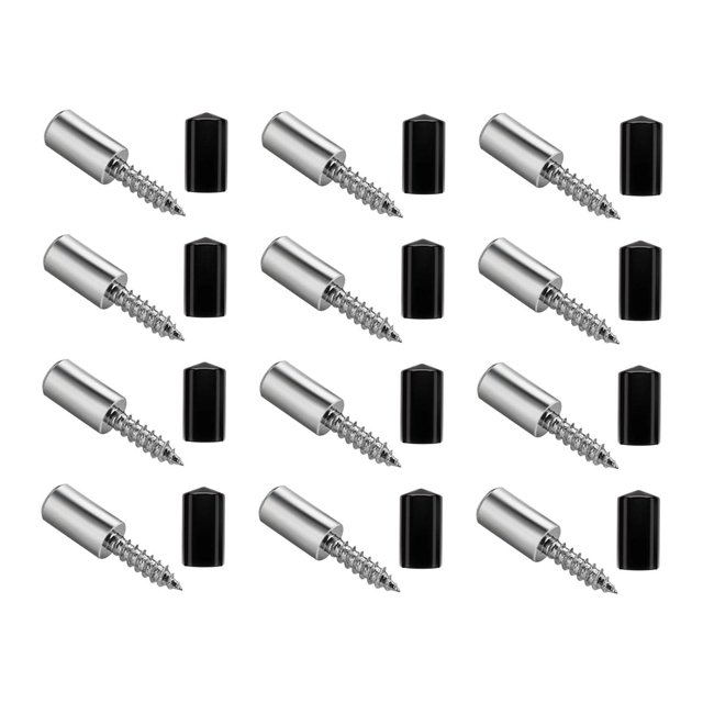 12 piezas de tornillos autorroscantes, clavos de partición para armario Negro