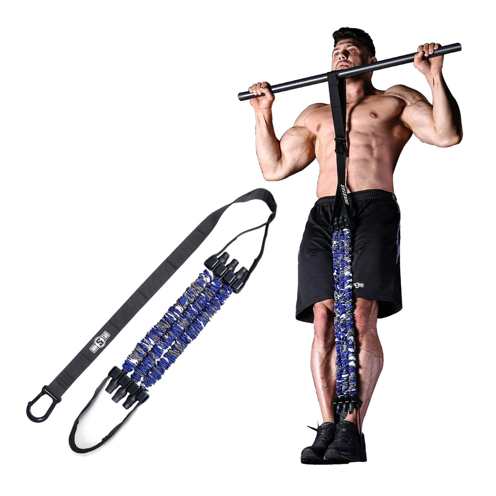 INNSTAR Pull up Assist Bands System Adjustable Anti Snap Chin Up Assistance Elastic Resistance Band Patent Pending