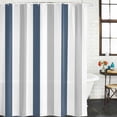 thumbnail image 3 of Blue Gray Striped Waterproof Fabric Shower Curtain, Farmhouse Stripe Art Waterproof Fabric Shower Curtain for Bathroom Curtains Bathtubs Hotel Washable Shower Curtains with 12 Hooks Stall 48x72in, 3 of 8