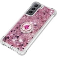 thumbnail image 5 of case for Samsung Galaxy S21 5G 6.2",Creativity Clear Quicksand Glitter Flowing Liquid Floating Soft TPU Case w/Stand Bling Diamond Sparkle Phone Cover for Samsung Galaxy S21 5G  Rose Gold, 5 of 14