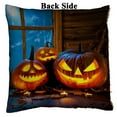 thumbnail image 2 of PKQWTM Halloween Pumpkin Head Jack Lantern Burning Candles Reversible Mermaid Cushion Cover Home Decor Sequin Pillow Case Size 16x16 inches, 2 of 2