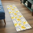 thumbnail image 3 of 2'x6' Rug Runners for Hallways Kitchen, Yellow Flowers Non Slip Entryway Beside Floor Carpet Runner, Farmhouse Watercolor Florals Grey Leaves Laundry Room Bedroom Throw Rugs Mat for Family Pet, 3 of 8
