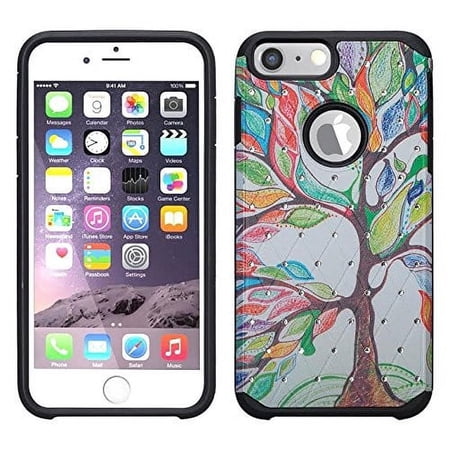 Apple iPhone 6S Plus Case / 6 Plus Case | Slim Hybrid Dual Layer Diamond Case for Iphone 6S Plus/6 Plus - Colorful Tree