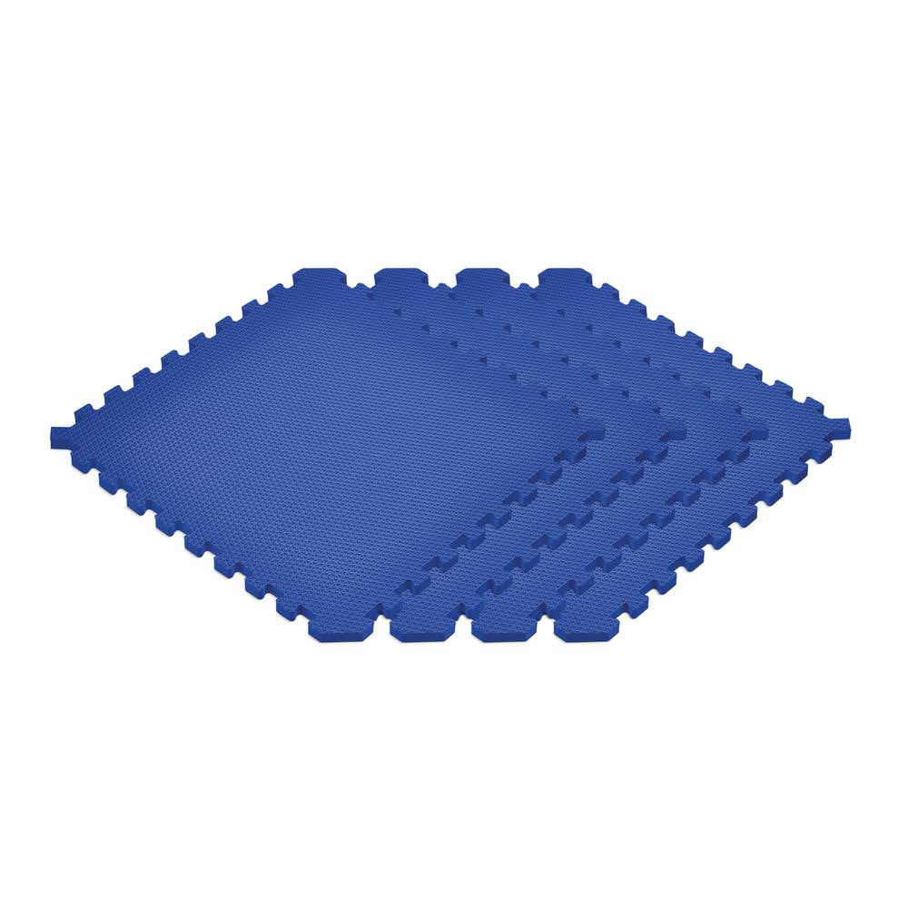 Norsk Solid Blue 24 in. x 24 in. EVA Foam Sport Interlocking Tiles, 12