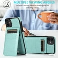 thumbnail image 3 of Compatible with iPhone 11 Case Wallet with Credit Card Holder, Premium PU Leather Magnetic Clasp Kickstand Heavy Duty Protective Shock Absorbing Phone Cover for iPhone 11, Mint, 3 of 7