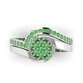 thumbnail image 2 of 0.45 ct Brilliant Round Cut Green Zircon 18K White Gold Solitaire with Accents Engagement Bridal Wedding Ring Band Set size 7.25, 2 of 7