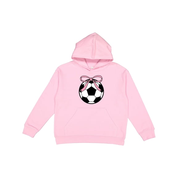 Inktastic Girls Soccer Ball Coquette Bow Youth Hoodie Sweatshirt