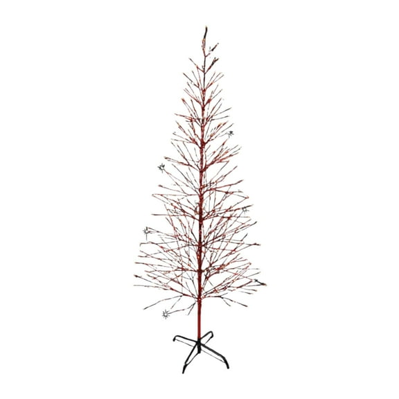 Holiday Bright Lights 6.5-ft Twinkling Twig Tree, 528 Red LED Lights, Lighted Branches, 10 ft Lead Cord, Indoor Outdoor