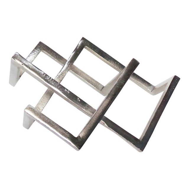 Benjara BM221041 15 in. Metal Frame Geometric Accent Decor, Silver