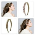 thumbnail image 4 of FENOHREFE High Skull Rhinestones Headband for Women and Girls Theme Event Sparkling Crystal Leaf Designs Hairhoop Hair Accessories, 4 of 7