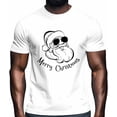 thumbnail image 2 of Camisetas navideñas divertidas de Papá Noel, informales, de manga corta, para hombre, con gráficos, 2 of 8