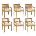 thumbnail image 1 of vidaXL Batavia Chairs with Cushions 6 pcs Solid Teak Wood, 1 of 5