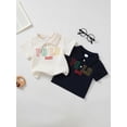 thumbnail image 2 of PureChapter 2-Pack Baby Boys Knit Jacquard Short Sleeve Polo Shirts, "POLO BABY" Embroidered Turn-Down Collar Tops, 2 of 8