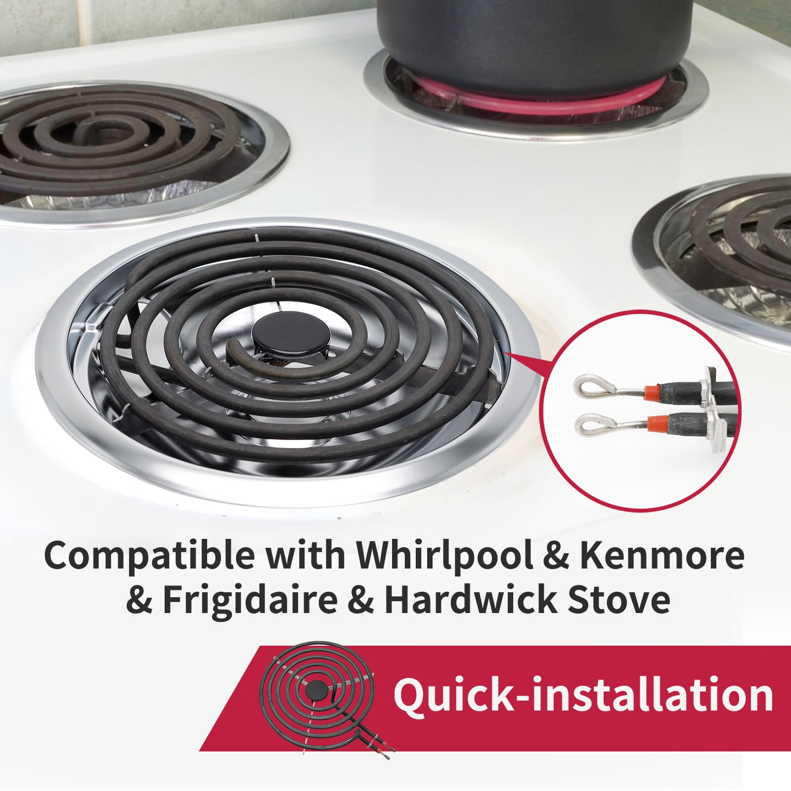 COZZIVITA MP22YA Stove Burner Element Replacement - Compatible with Whirlpool/Kenmore/Frigidaire - Includes 2x MP15YA & 2x MP21YA