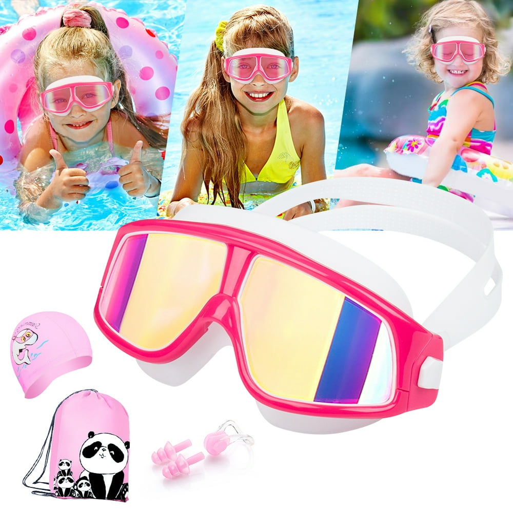 Veryke Swimming Goggles Set for Kids, Anti Fog Swim Mask, No Leaking