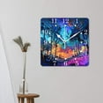 thumbnail image 3 of 10 Inch Wall Clock Battery Operated Square Clock for Office, Kitchen, Outdoor, Living Room,Lights Through The Trees Simple, 3 of 4