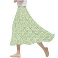 thumbnail image 2 of Xixinqiwan Maxi Skirts for Women Clearance under $10,Women Flowy Long Skirts Summer Beach Pleated Elastic High Waisted Casual Swing Maxi Flared Skirts, 2 of 6