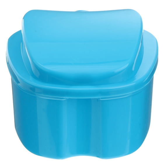 Beaupretty Blue Denture Holder Container for Cleaning and Convenient Storage