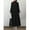 Black, variant on Women Muslim Long Sleeve O-Neck Islamic Lace Patchwork Maxi Dress