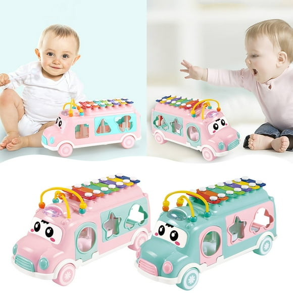 IMENGL Toddler Music Bus Toys Baby Musical Busy Learning Toy Birthday Gifts For 18 Month 2 3 Year Old Kid Boy Girl Activities for Toddlers 1-3,Toddler Magnets for Refrigerator,Animal Matching Game H