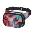 thumbnail image 2 of Fotbe Psychedelic Hairless Cat Cangurera Cuadrada con Estampado de Doble Capa, Bolsa de Cintura Ajustable Mini para Hombres y Mujeres, 2 of 9