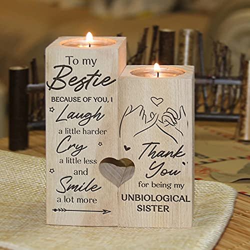 To My Bestie Smile A Lot More Candle Holder with Candle Gift for