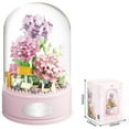 thumbnail image 2 of GZBrick Pink Carnation Music Box Bouquet Building Sets Building Sets Not Compatible with Lego Flowers for Adults Girls 624PCS, 2 of 6