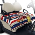 thumbnail image 2 of COEQINE Quilted Golf Cart Seat Cover, Folds Like a Bag with Handle for Easy Carry, Universal Fit 51.2"x30.3" for EZGO Yamaha Club Car 2-Seaters, 4 Pockets, Eagle Star USA US American Flag, 2 of 8