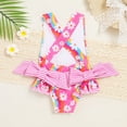 Summer Kids Girls Swimwear Floral Prints Ackless 1 Piece Beach Swimsuit Bikini